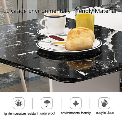 Cact Folding Dining Table with Storage Shelves & Rolling Wheels for Small Spaces